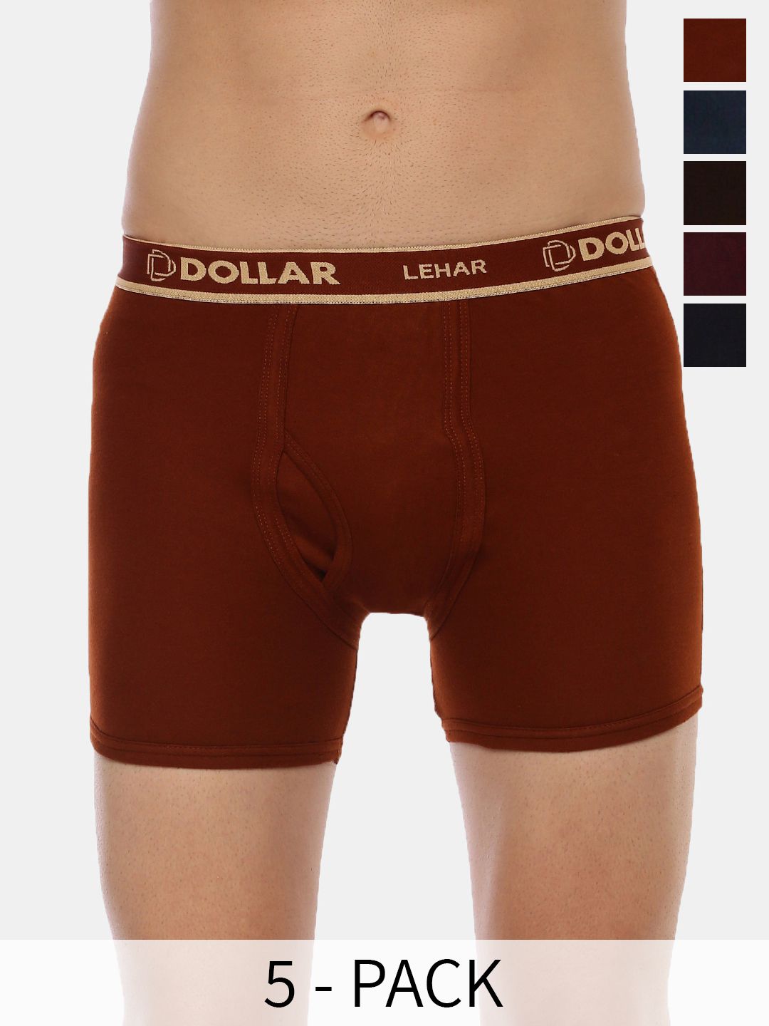 Dollar Pack Of 5 Assorted Mid-Rise Pure Cotton Trunks MLHTR-02-PO5-ASST1-image-12