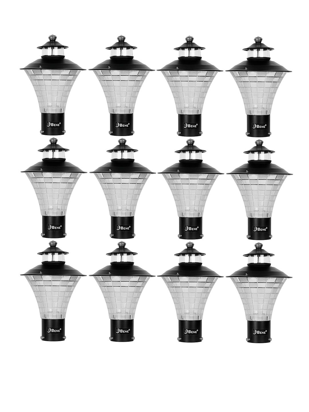 BENE Black 12 Pieces Stainless Steel Garden Lamps-picture-18
