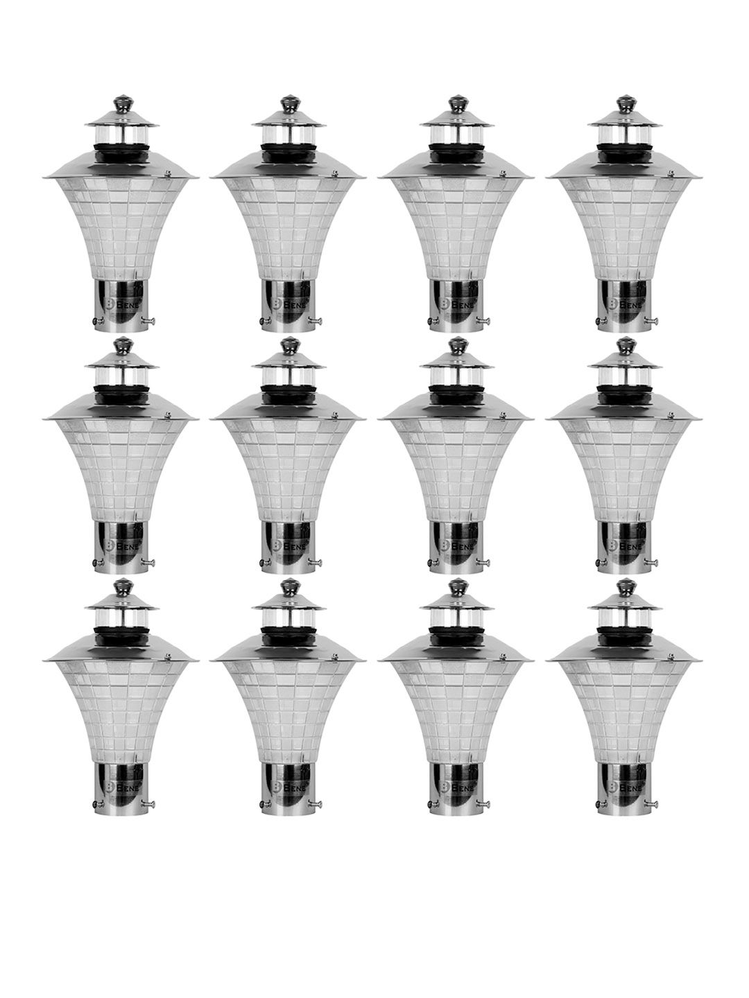 BENE Metallic Toned 12 Pieces Stainless Steel Garden Lamps-picture-5