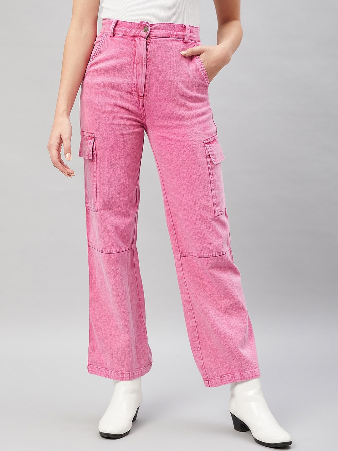 Orchid Hues Women Flared High Rise Clean Look Stretchable Jeans