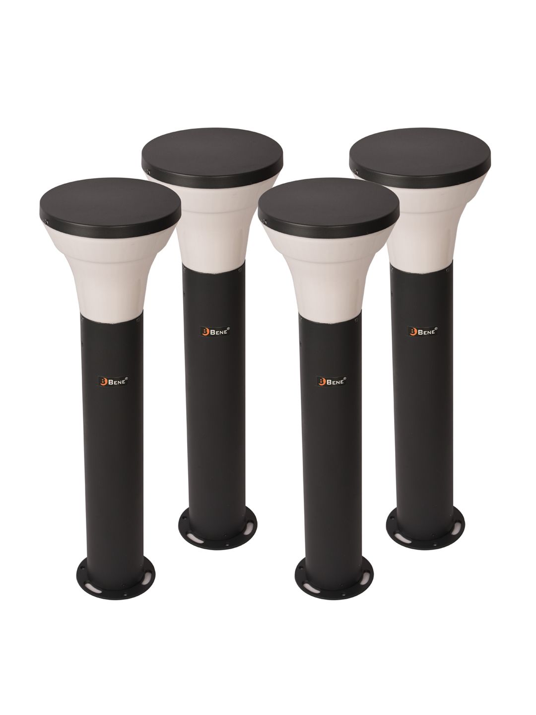 BENE Koel Bollard Grey & White 4 Pieces Self Assembly Cylinderal Outdoor Lamps-image-7