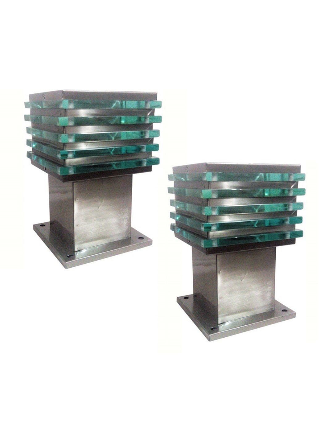 BENE Grey & Green 2 Pieces Textured Steel Outdoor Lamps-image-37