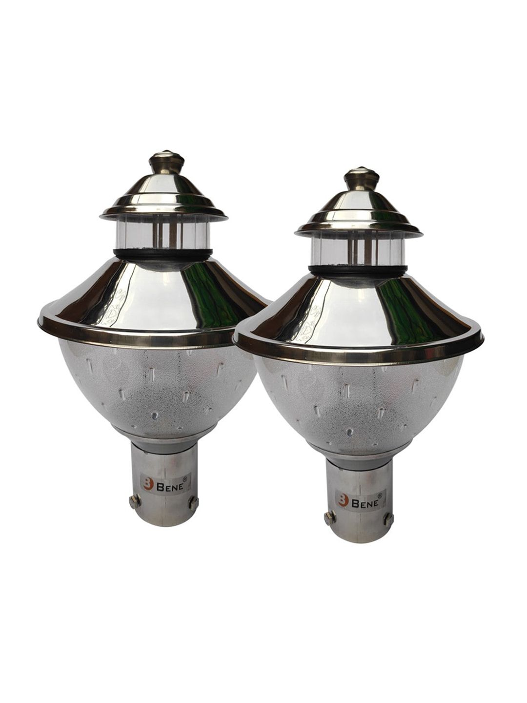 BENE Mist Grey & Transparent 2 Pieces Textured Steel Outdoor Lamps-image-8