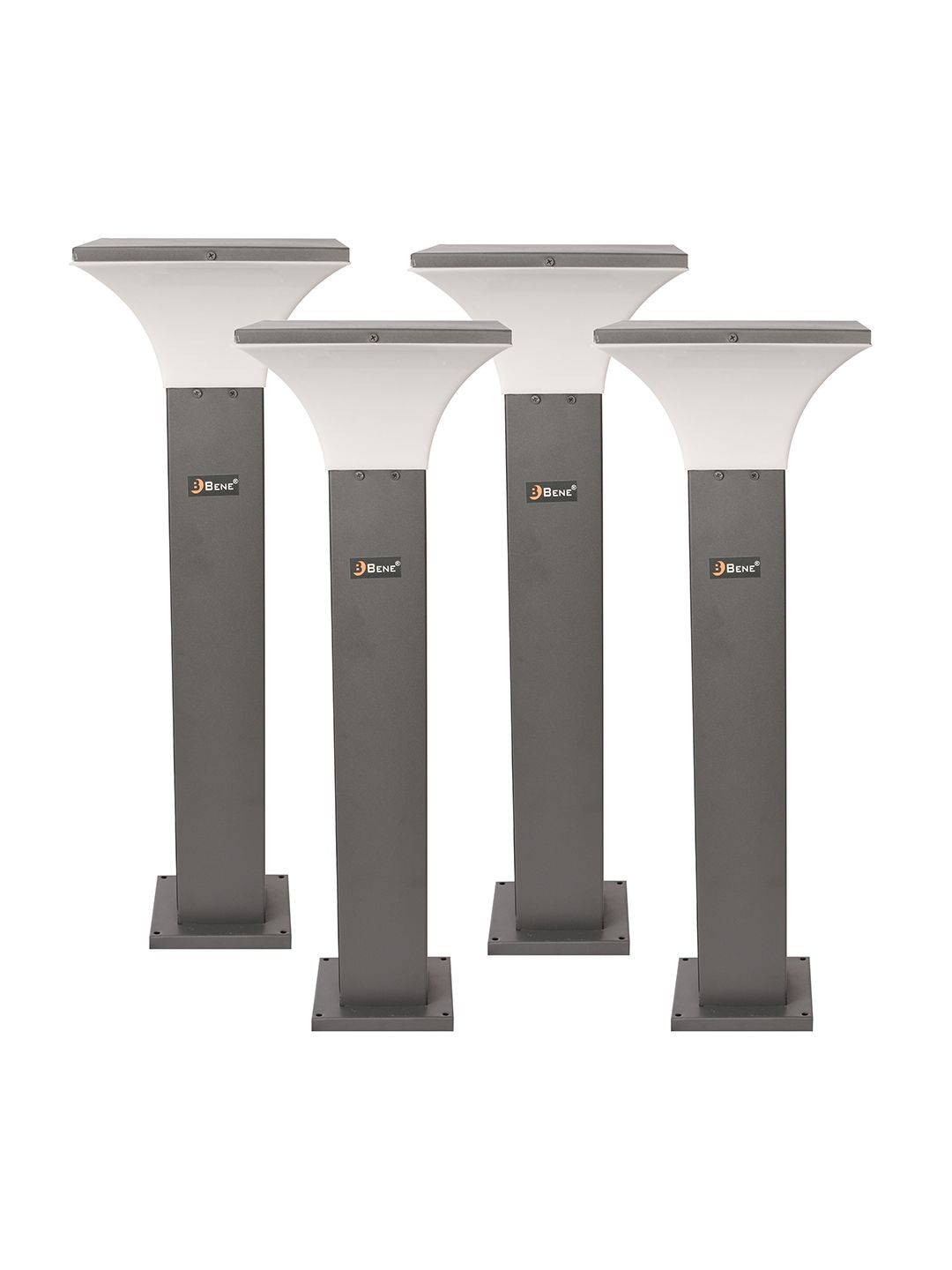 BENE Helsinki Bollard 4 Pieces Grey & White Waterproof & Rustproof Outdoor Lamps-picture-49