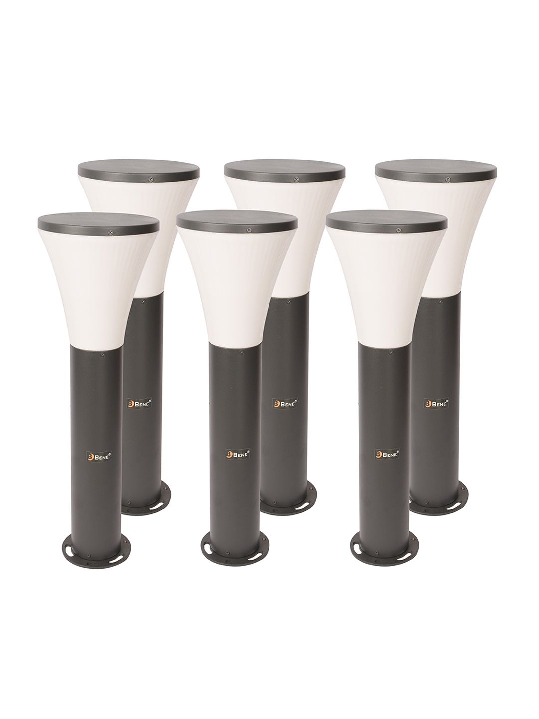 BENE Rio Bollard Grey & White 6 Pieces Aluminium Abstract Shaped Waterproof Outdoor Lamps-picture-12
