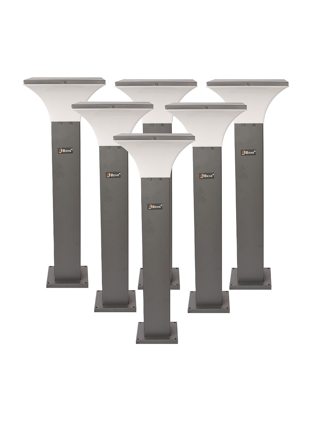 BENE Helsinki Bollard Grey & White 6 Pieces Waterproof & Rustproof Outdoor Lamps-image-30