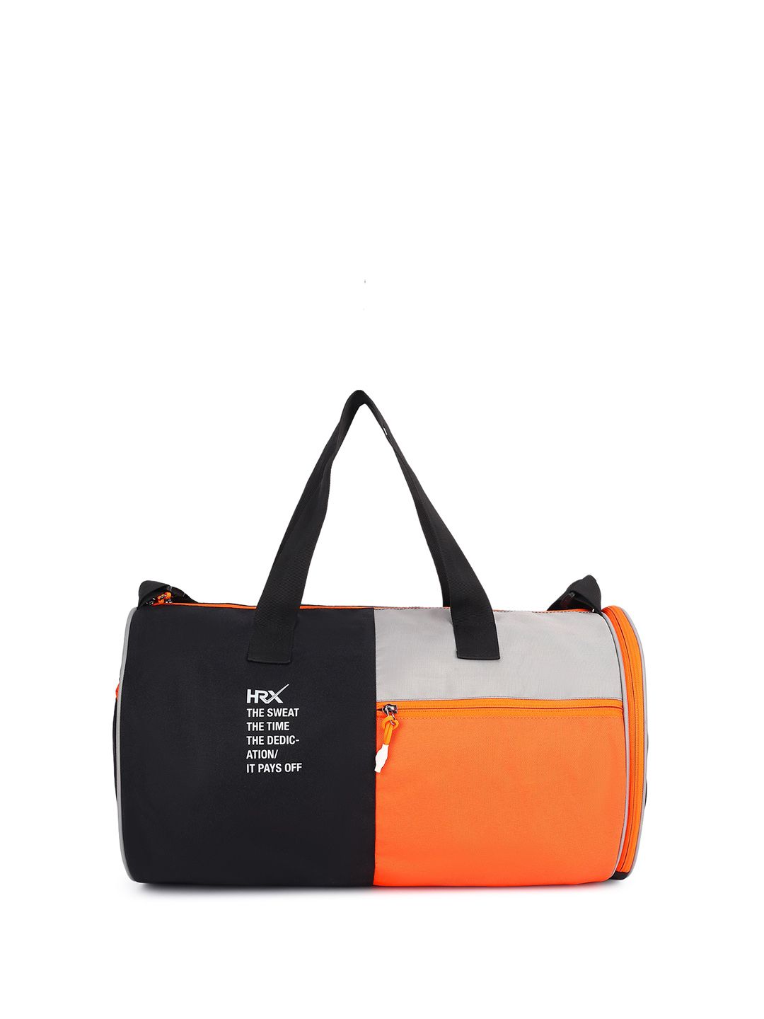 hrx by hrithik roshan x fwd HRX by Hrithik Roshan Grey & Black Colourblocked Duffel Bag-picture-16