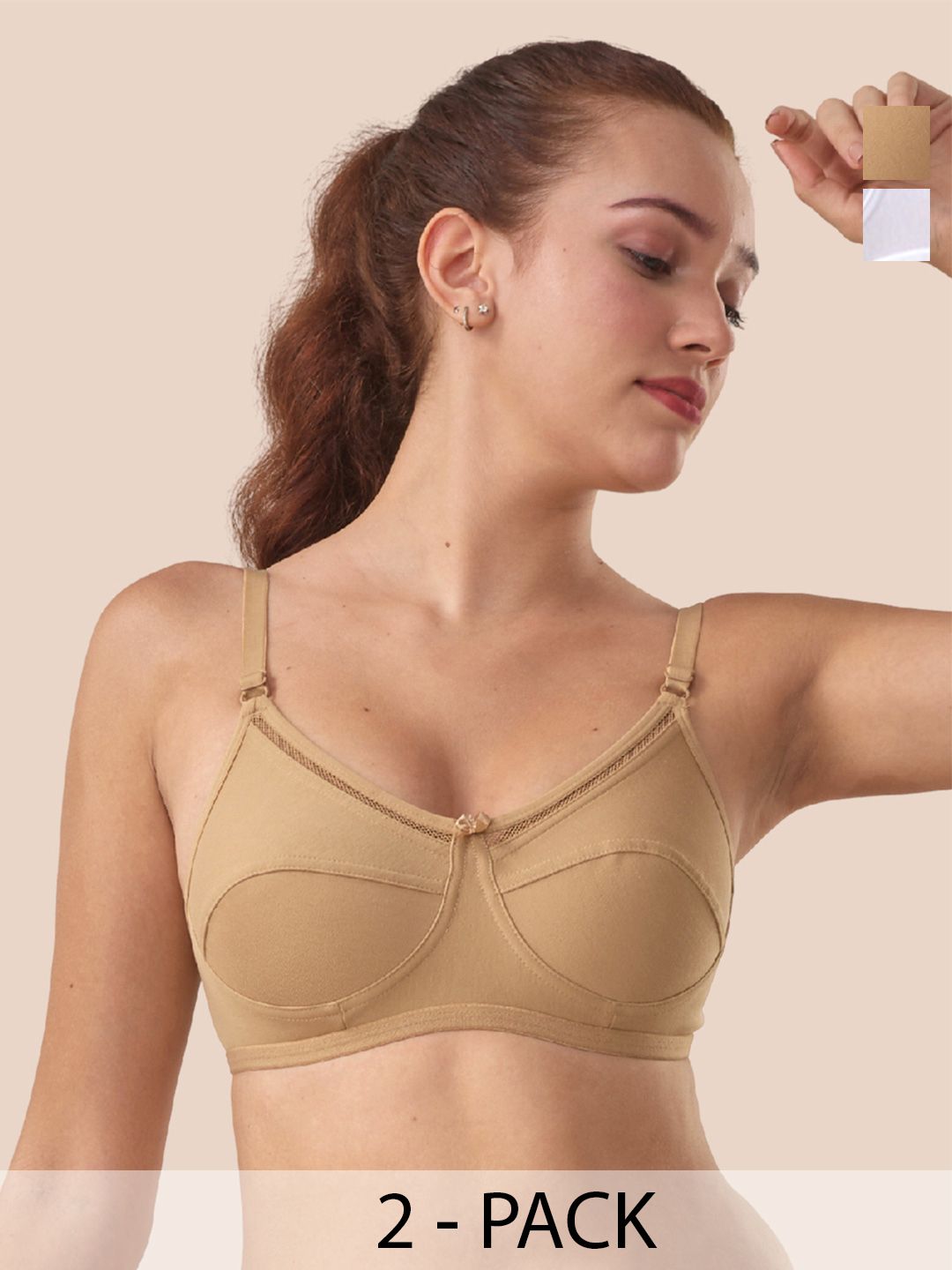 LUX VENUS Pack Of 2 Full Coverage Cotton Everyday Bra With All Day Comfort