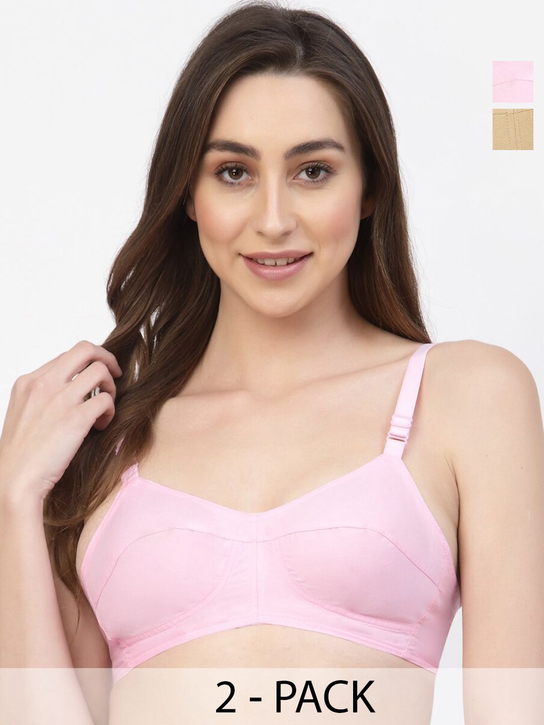 Floret Pack Of 2 Full Coverage Cotton Everyday Bra With All Day Comfort