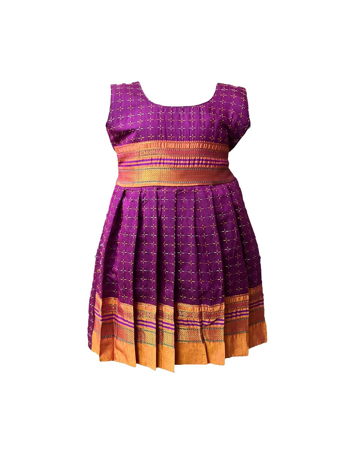 BAESD Infants Girls Checked Cotton Flared A-line Ethnic Dress-picture-26