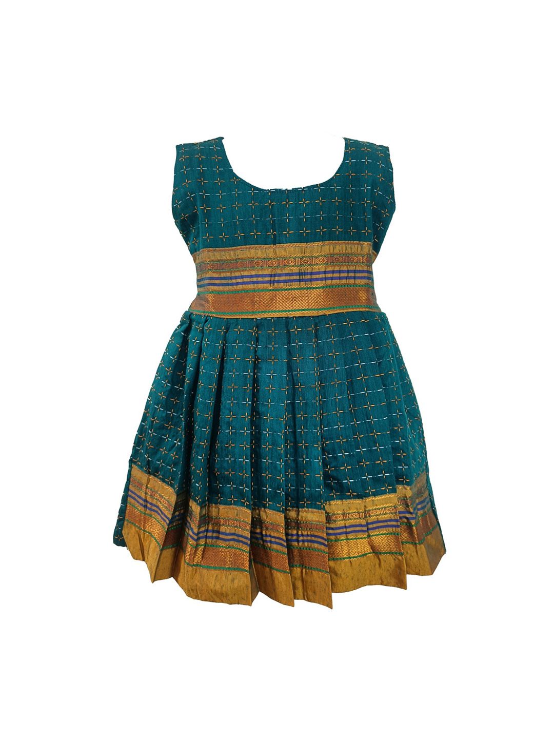 BAESD Infants Girls Checked Cotton Flared A-line Ethnic Dress-picture-37