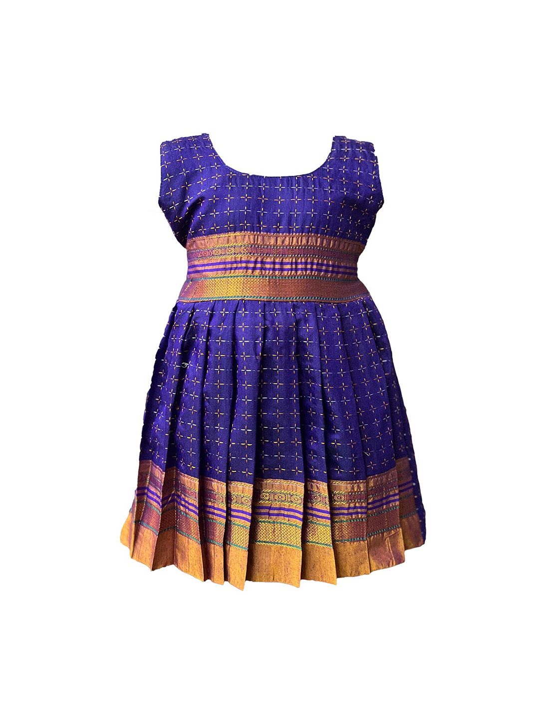 BAESD Infants Girls Checked Cotton Flared A-line Ethnic Dress-picture-11