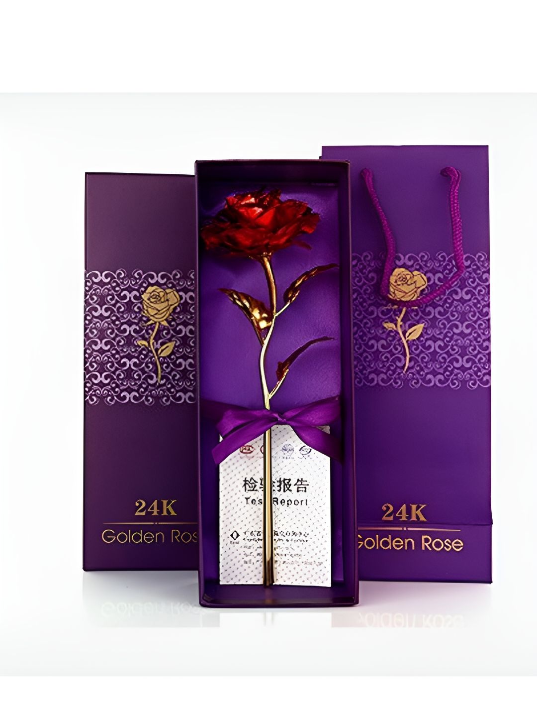 CraftVatika Purple Red 3 Pieces Valentines Home Gift Set-image-0