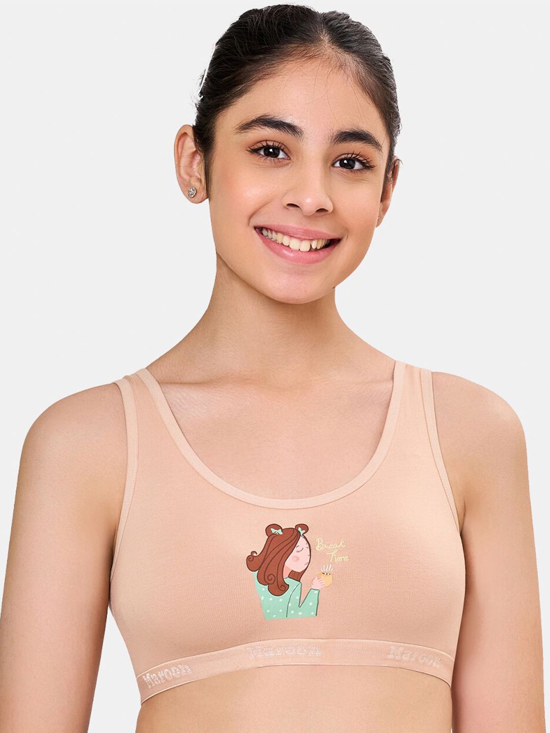 MAROON Girls Printed Non-Padded Cotton Beginners Bra - Full Coverage-image-20