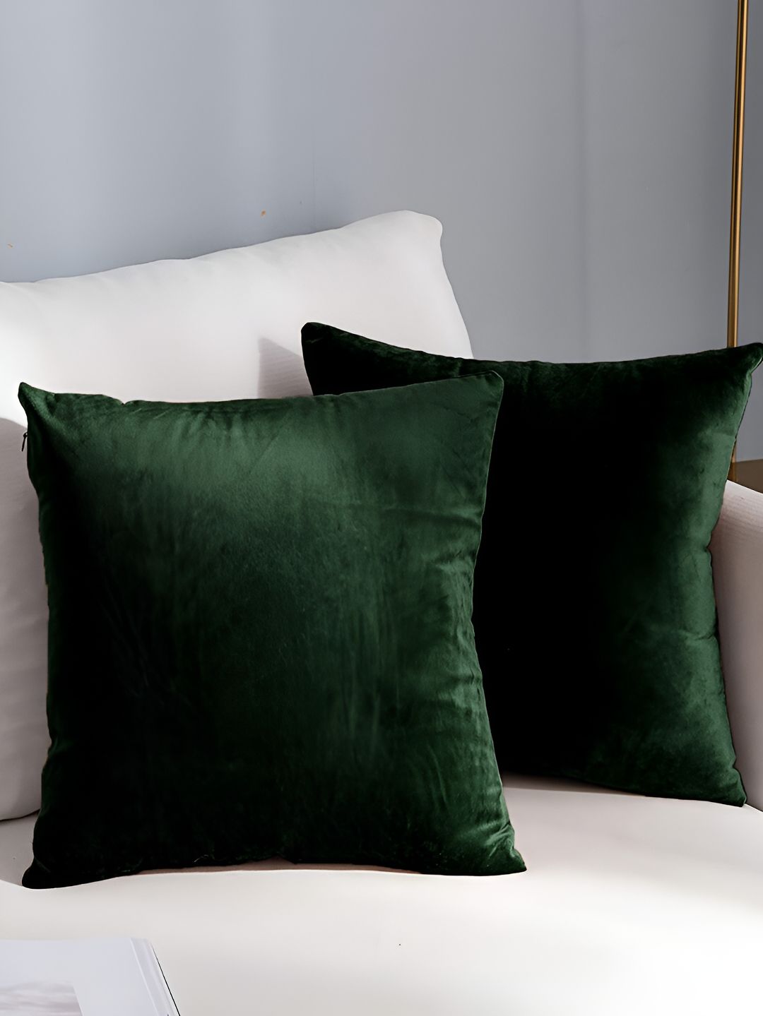 AEROHAVEN Green 2 Pieces Velvet Square Reversible Cushion Covers-image-43
