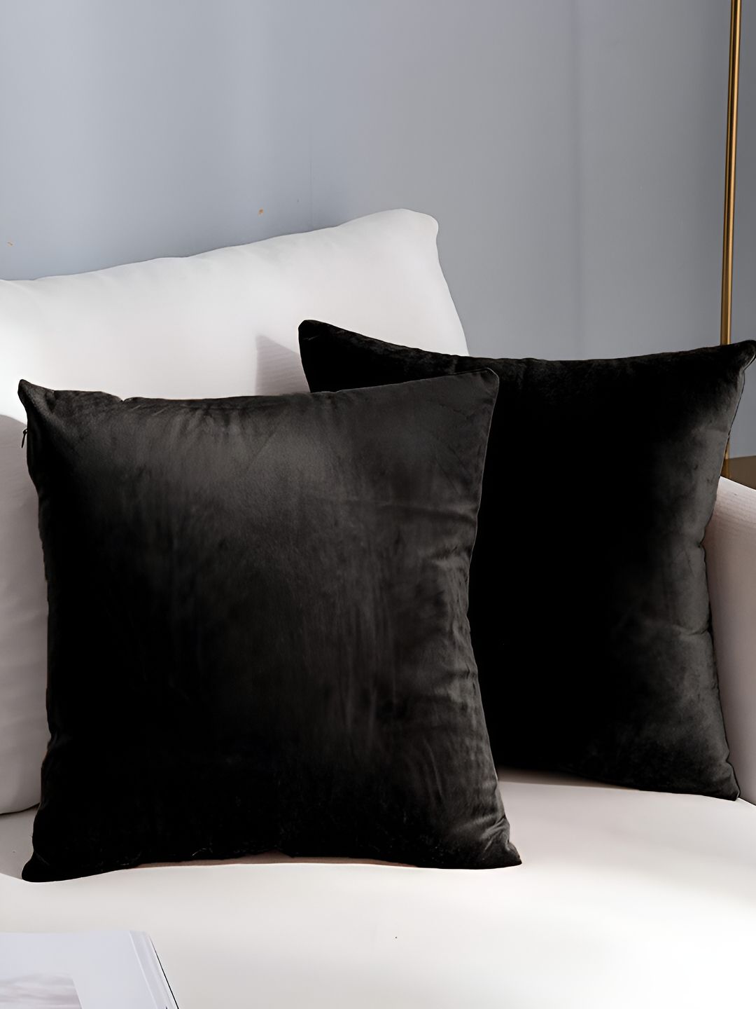 AEROHAVEN Black 2 Pieces Velvet Square Cushion Covers-image-21