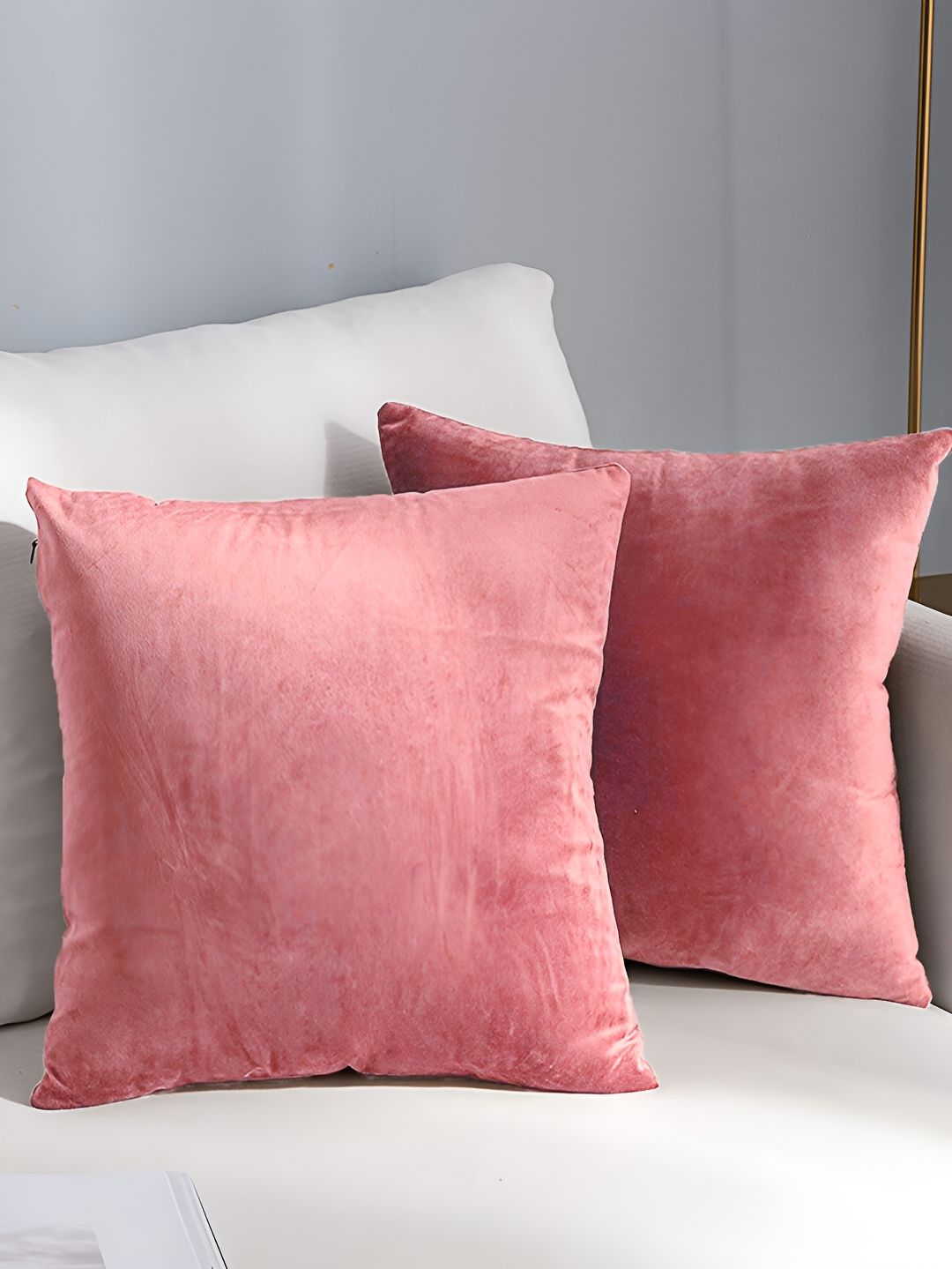 AEROHAVEN Pink 2 Pieces Square Shaped Reversible Cushion Covers-image-38