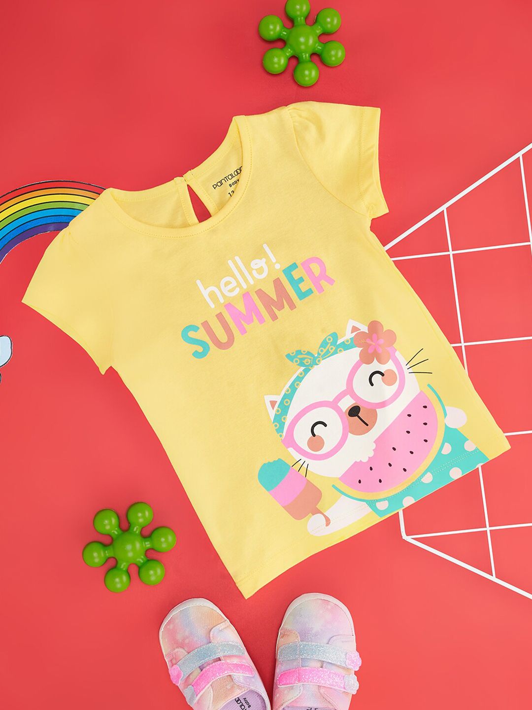 Pantaloons Baby Girls Graphic Printed Round Neck Cotton Casual T-shirt-picture-15