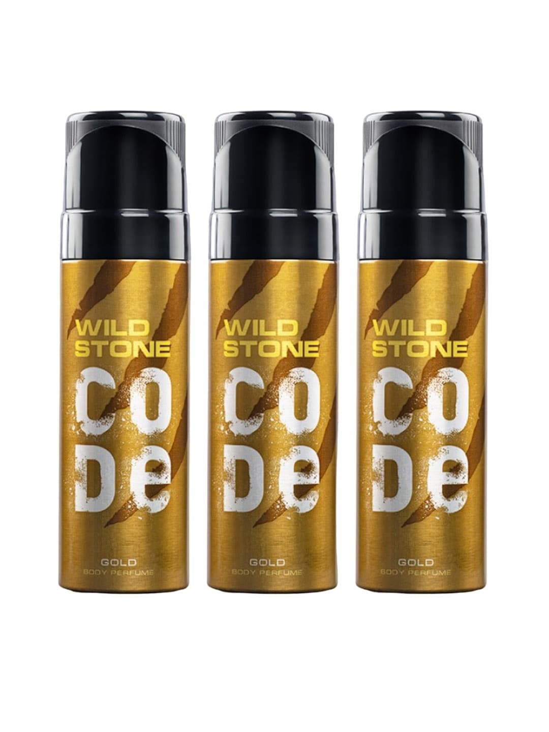 Wild stone Men Set of 3 Code Gold Long Lasting Body Deodorant Perfume - 150 ml each