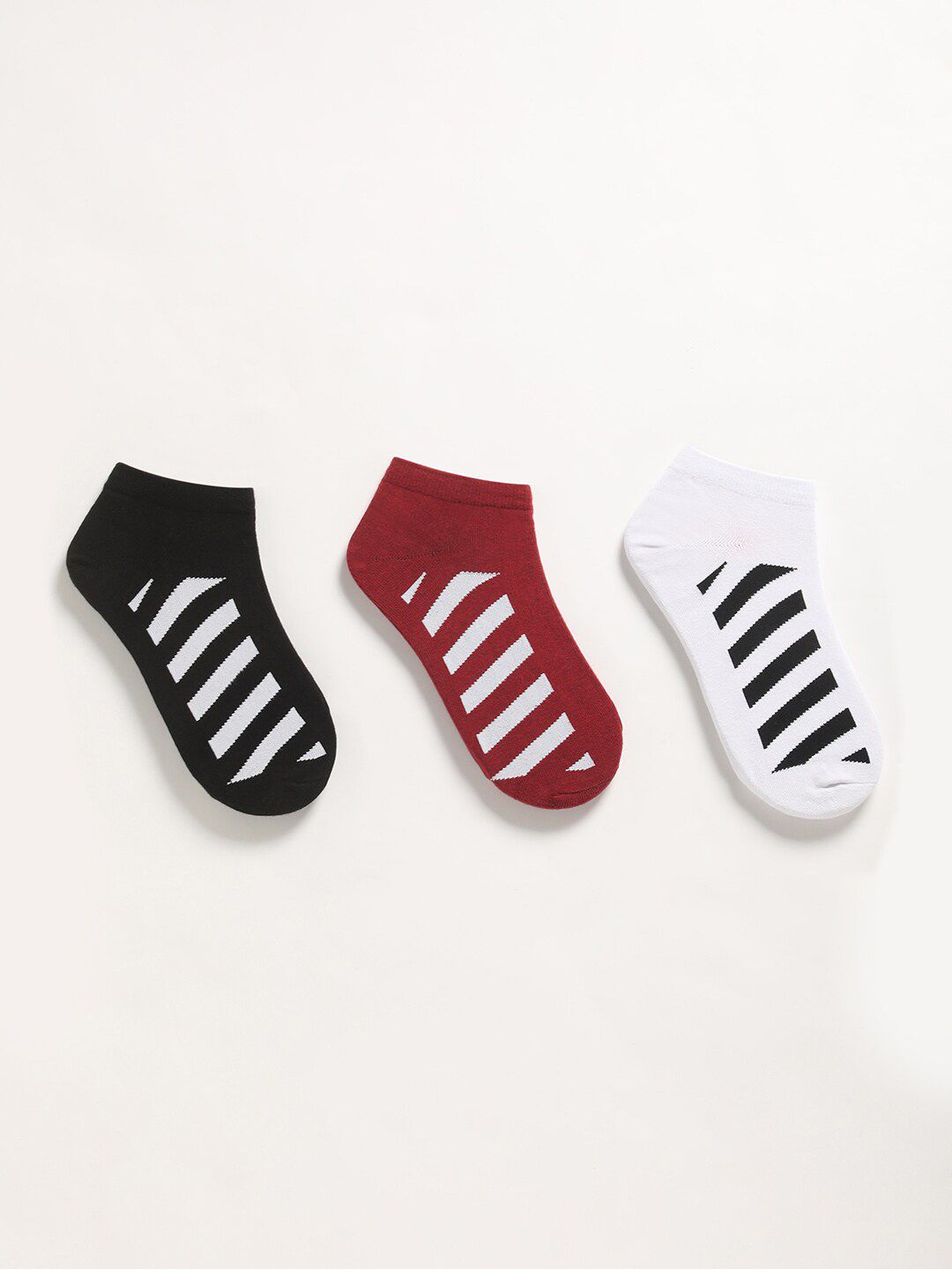 THE BEAR HOUSE Men Pack of 3 Assorted Striped Ankle Length Socks-picture-11