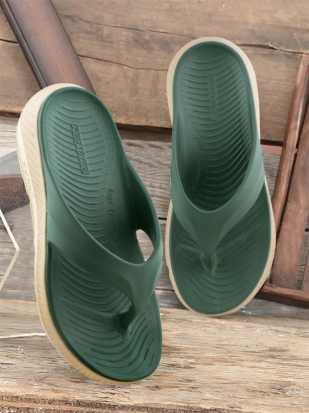 Red Tape Men Textured Thong Flip-Flops-image-24