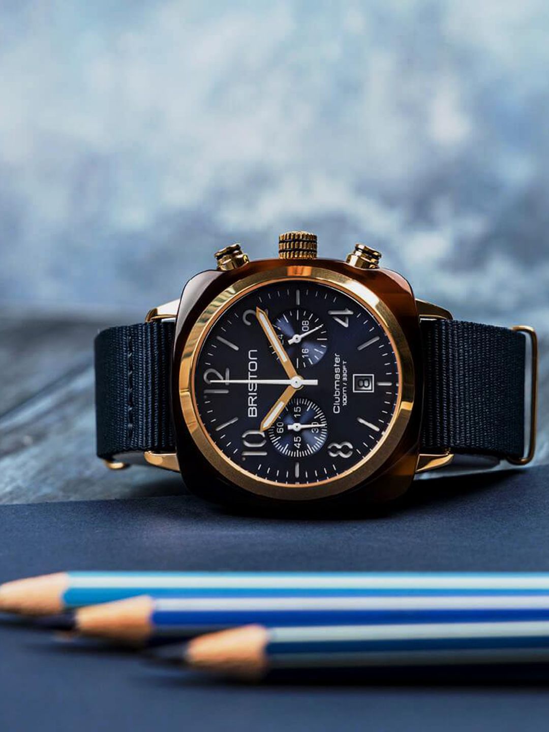 BRISTON Unisex Clubmaster Textured Straps Analogue Chronograph Watch 19140.PRA.T.33.NMB-image-33