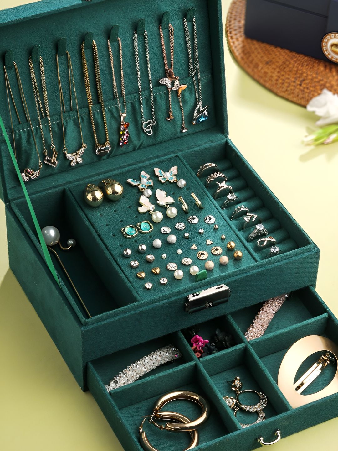 Yellow Chimes Green Jewelry Box Organiser-picture-15