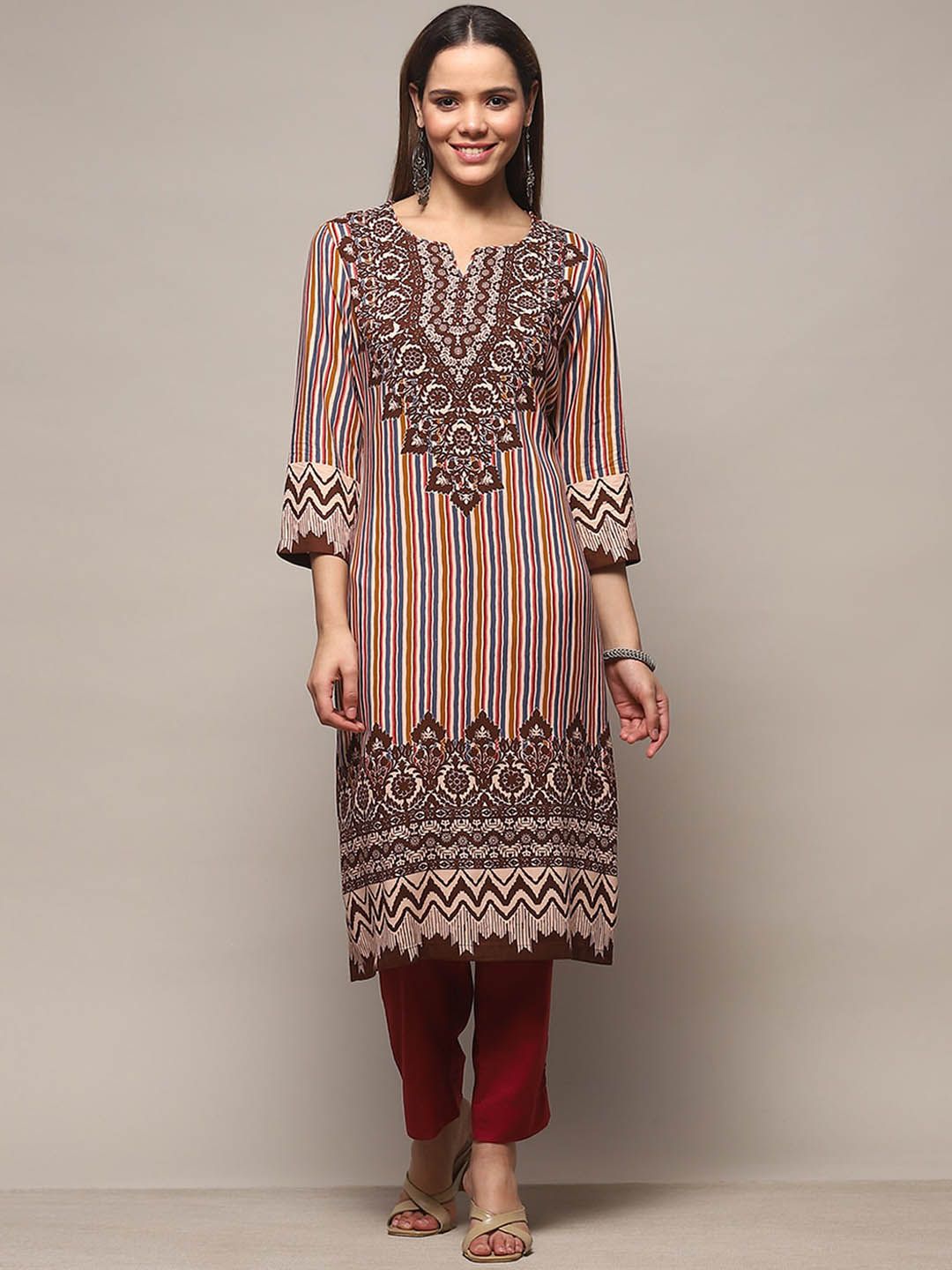 Biba Ethnic Motifs Printed Straight Kurta-picture-38