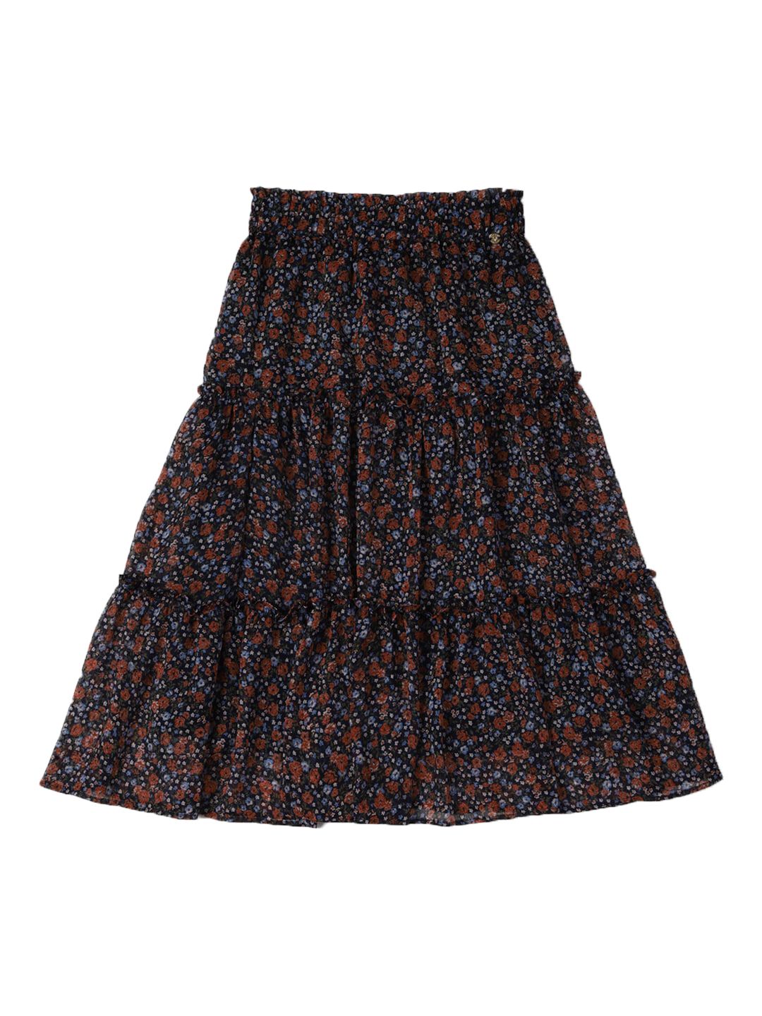 Allen Solly Junior Girls Floral Printed Gathered Detailed Pure Cotton Flared Skirt-picture-39