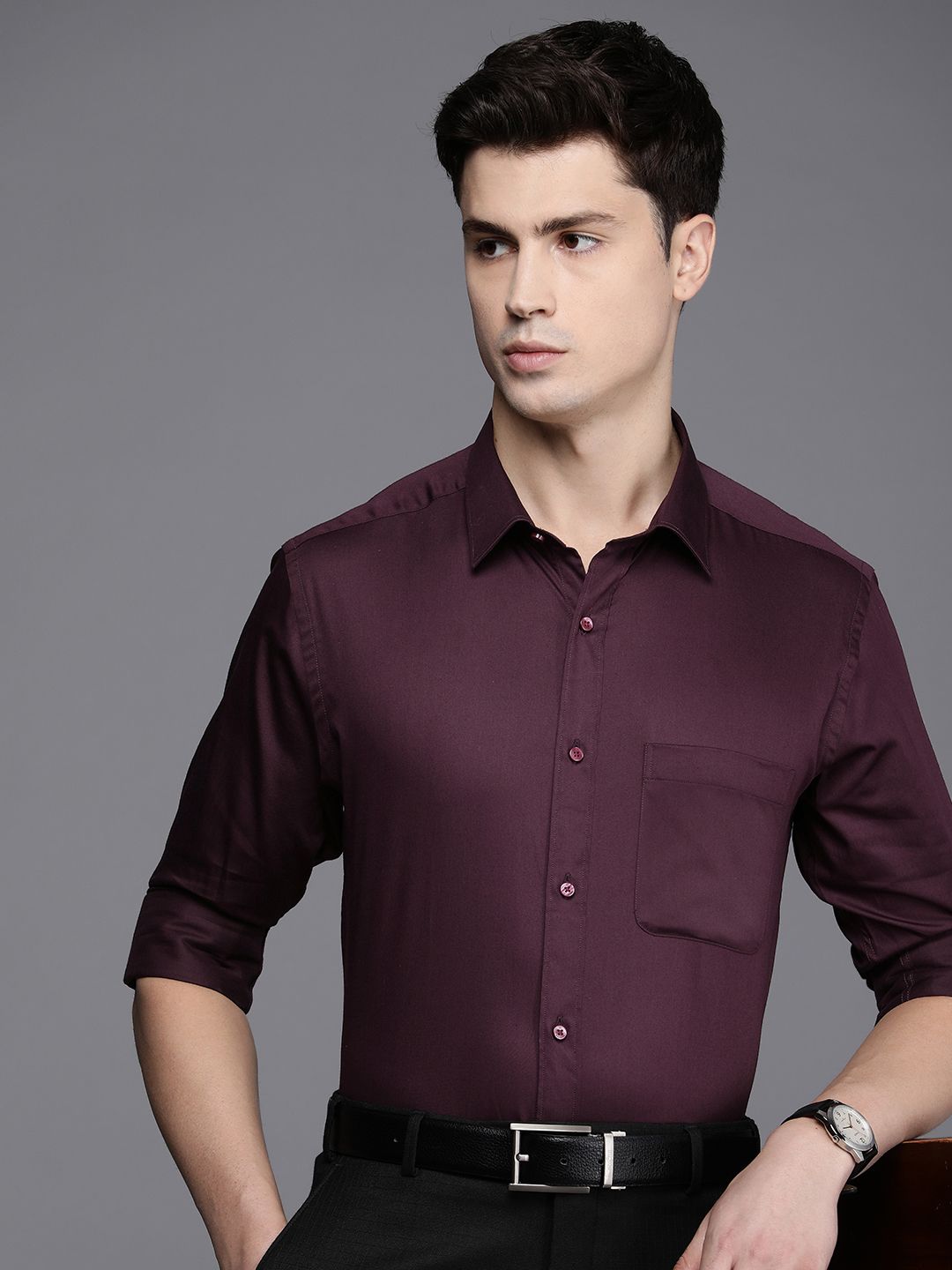 Raymond Pure Cotton Slim Fit Opaque Formal Shirt-picture-32