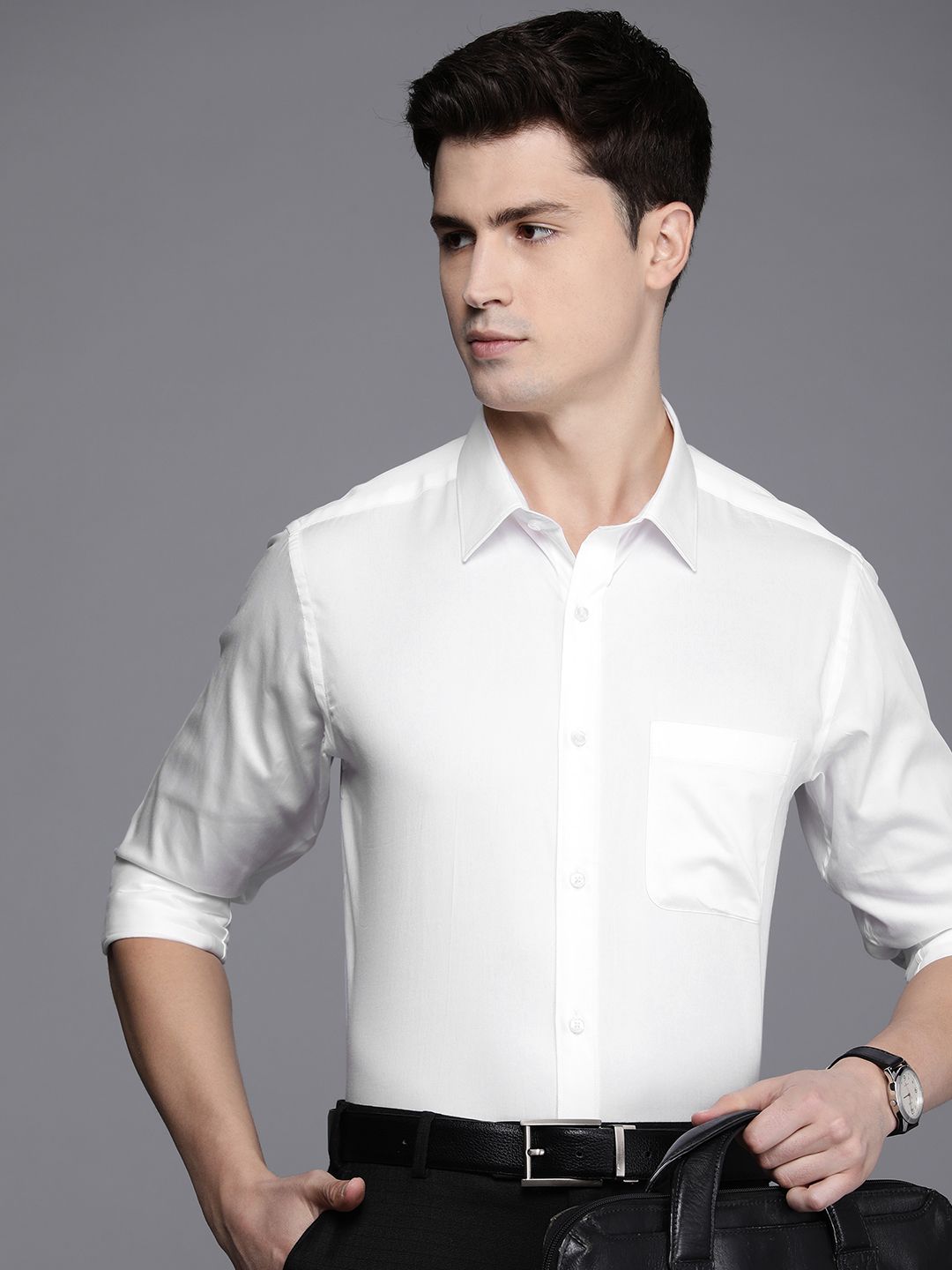 Raymond Pure Cotton Slim Fit Opaque Formal Shirt-image-17