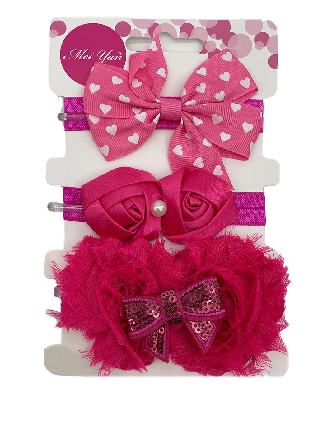 SYGA Girls Set of 3 Velvet Bandana Elasticated Headbands-picture-24