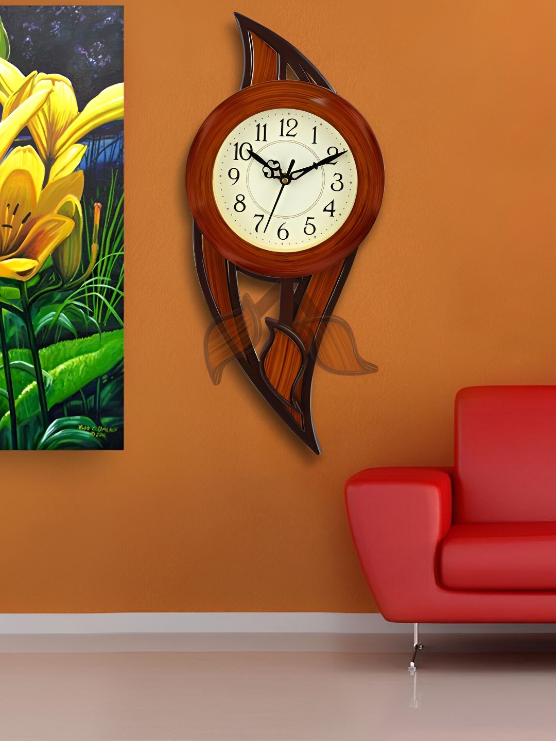 Attractionz Brown & White Round Shaped Vintage Wall Clock-picture-11