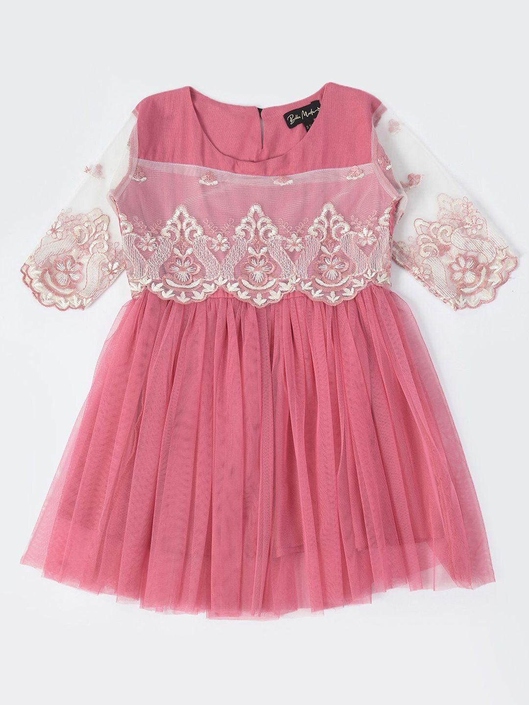 Bella Moda Girls Floral Embroidered Fit & Flare Dress-picture-36