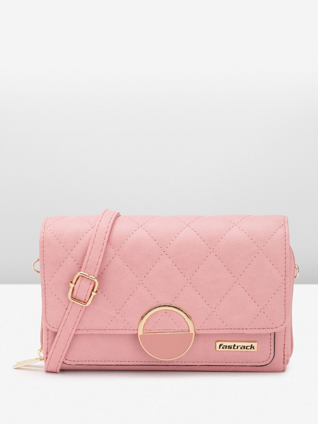 Fastrack Textured Structured Sling Bag with Quilted Detail-image-36