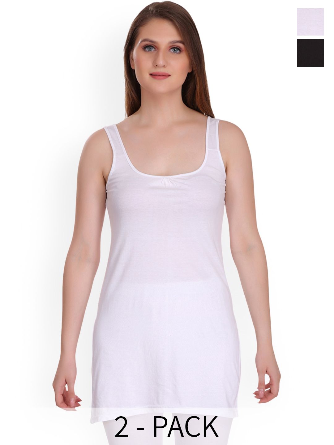 SELFCARE Pack Of 2 Longline Cotton Camisoles