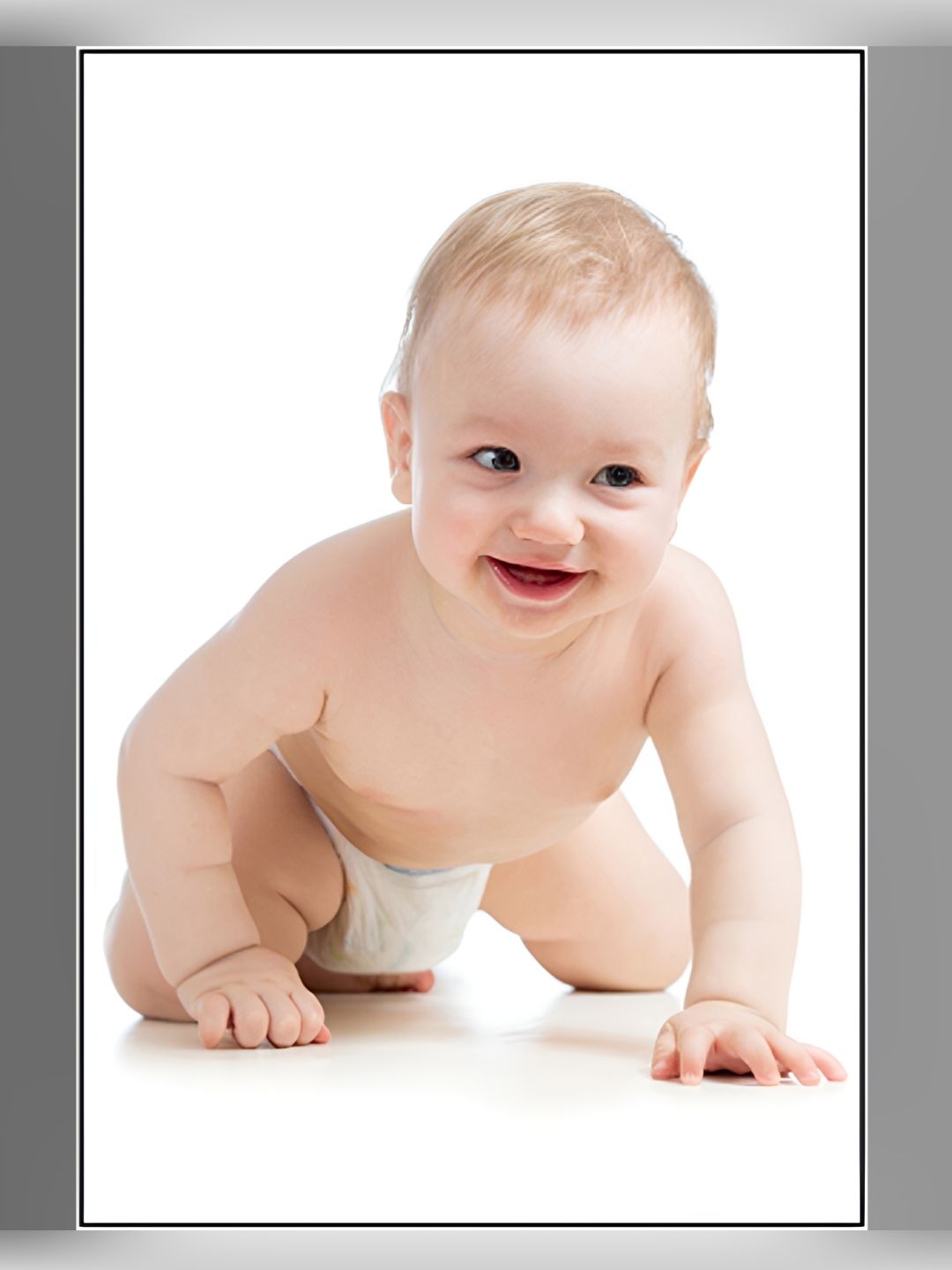 PnF Beige & White Cute Baby Wall Photograph Wall Art-picture-33