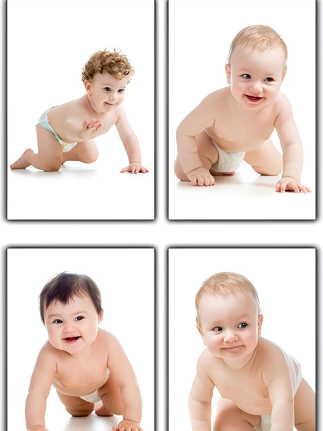 PnF White & Nude 4 Pieces Baby Printed Wall Photographs-picture-10