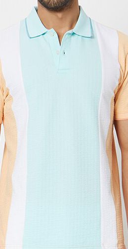 Buy Mufti Colourblocked Polo Collar Slim Fit Cotton T Shirt - Tshirts ...