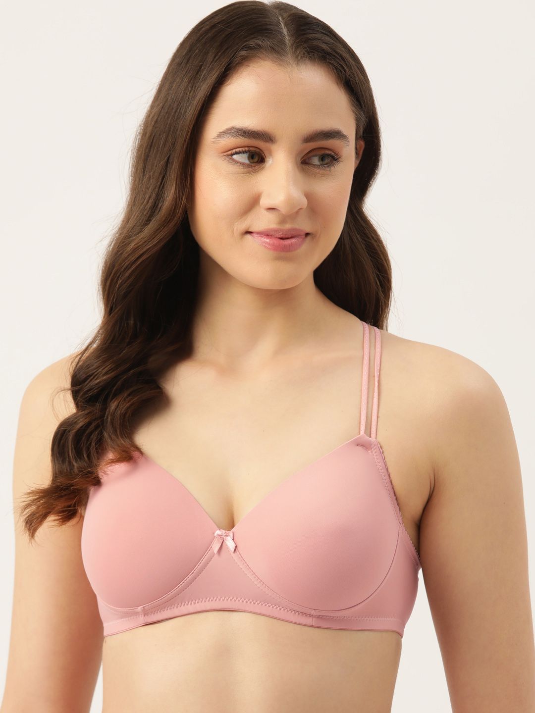 Leading Lady Solid Lightly Padded Bra with Criss Cross Backstyle-picture-41
