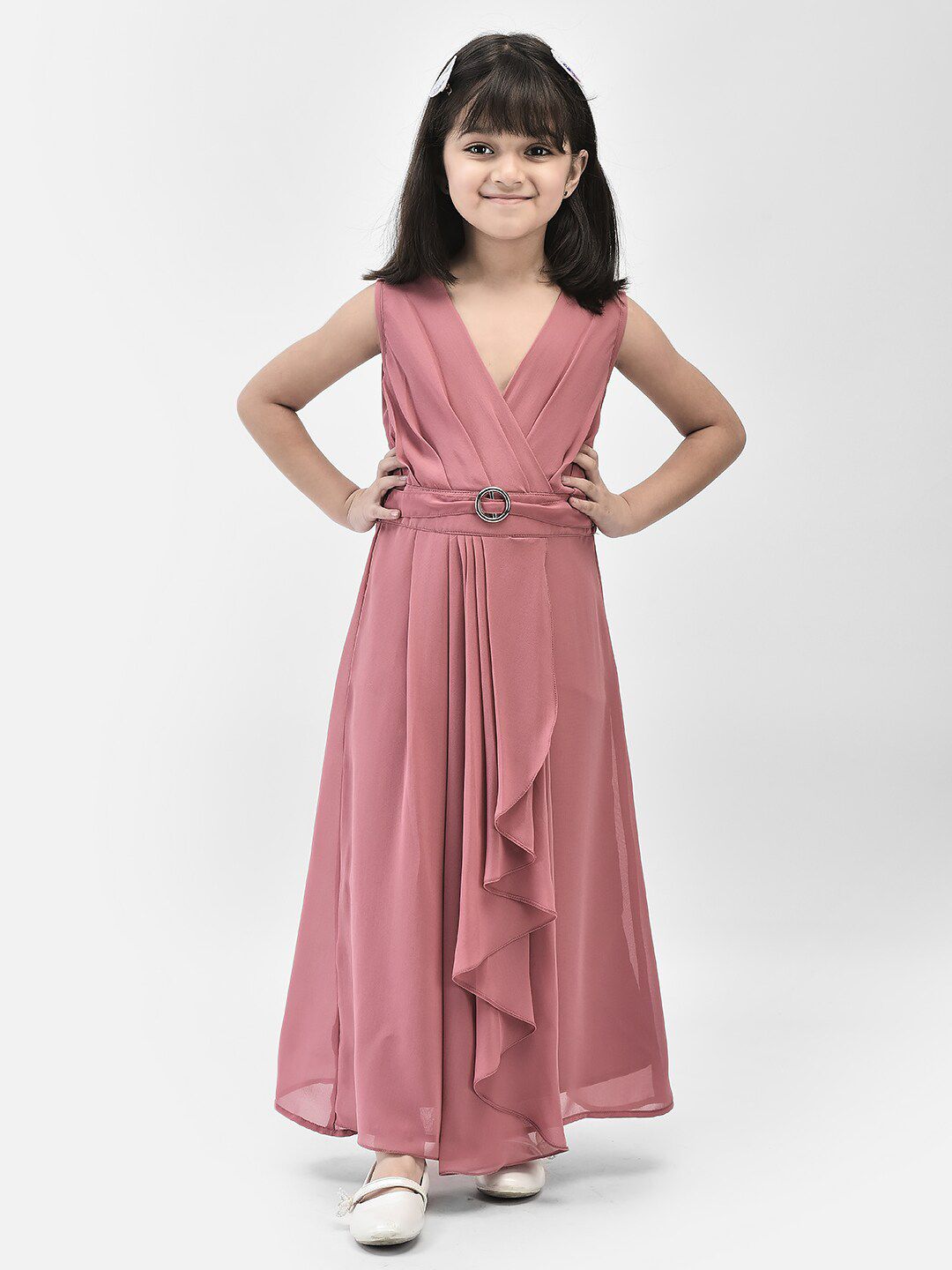 Eavan Girls Georgette Wrap Maxi Dress-picture-2