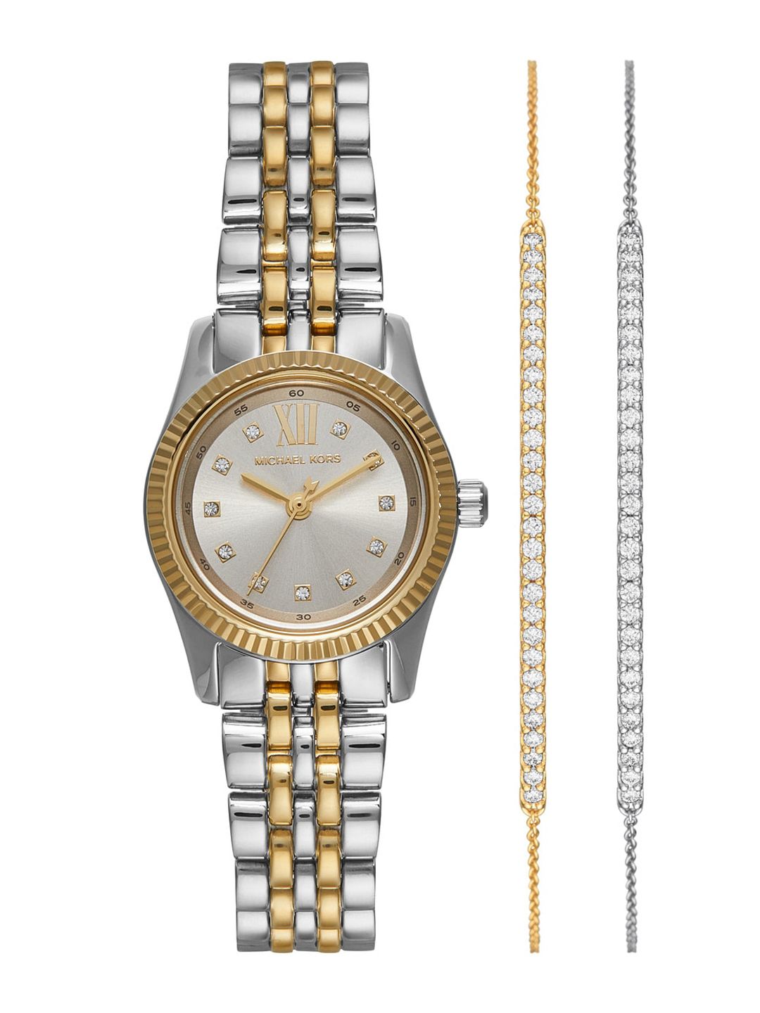 Michael Kors Women Embellished Stainless Steel Straps Analogue Watch MK4815SET-picture-20