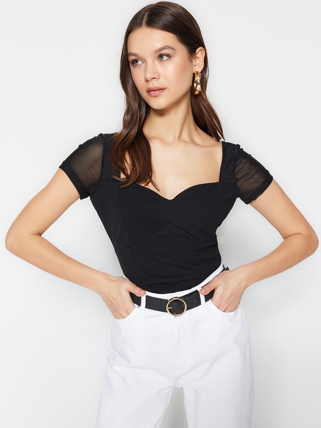 Trendyol Women Sweetheart Neck Bodysuit