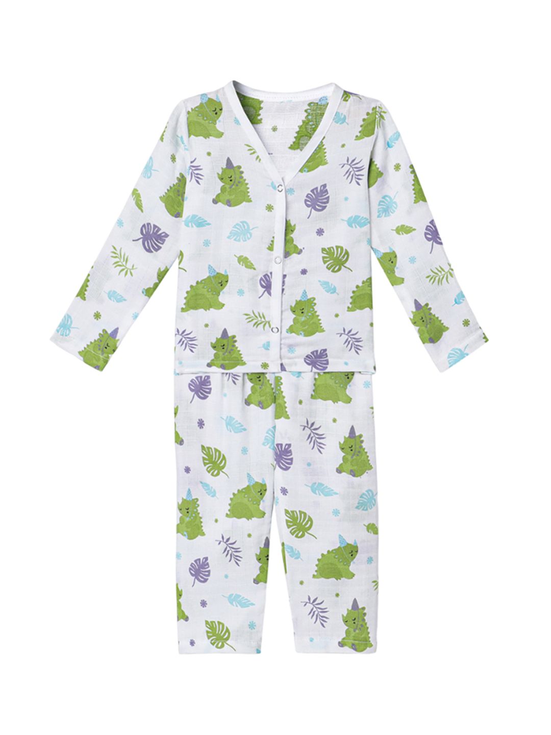 The Boo Boo Club Kids Graphic Printed Pure Cotton Muslin Night suit-picture-38