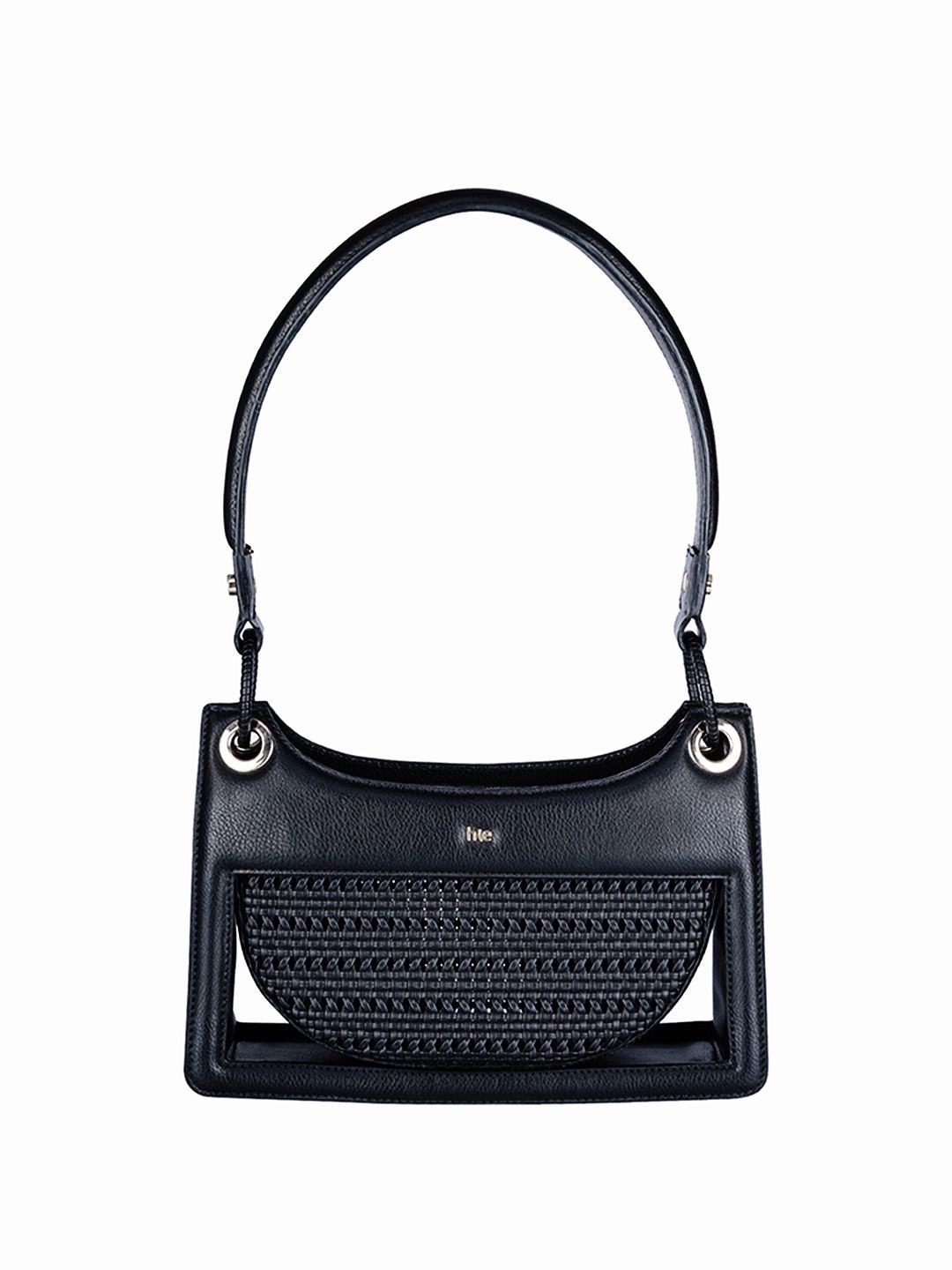 HIE Embellished Leather Structured Handheld Bag-picture-39