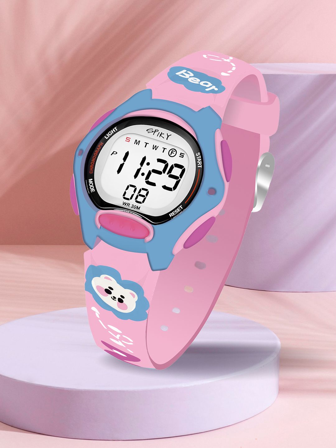 Spiky  Kids Printed Dial & Silicon Straps Digital Automatic Watch SPKEVA18_C2_PNK-image-13