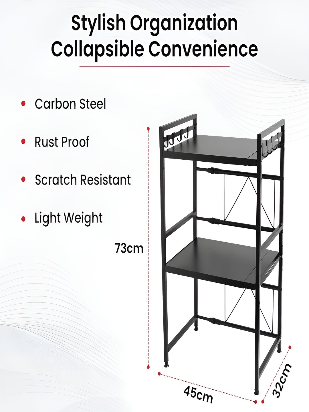 Kuber Industries Black Wooden Kitchen Counter Shelf Organizer-picture-11