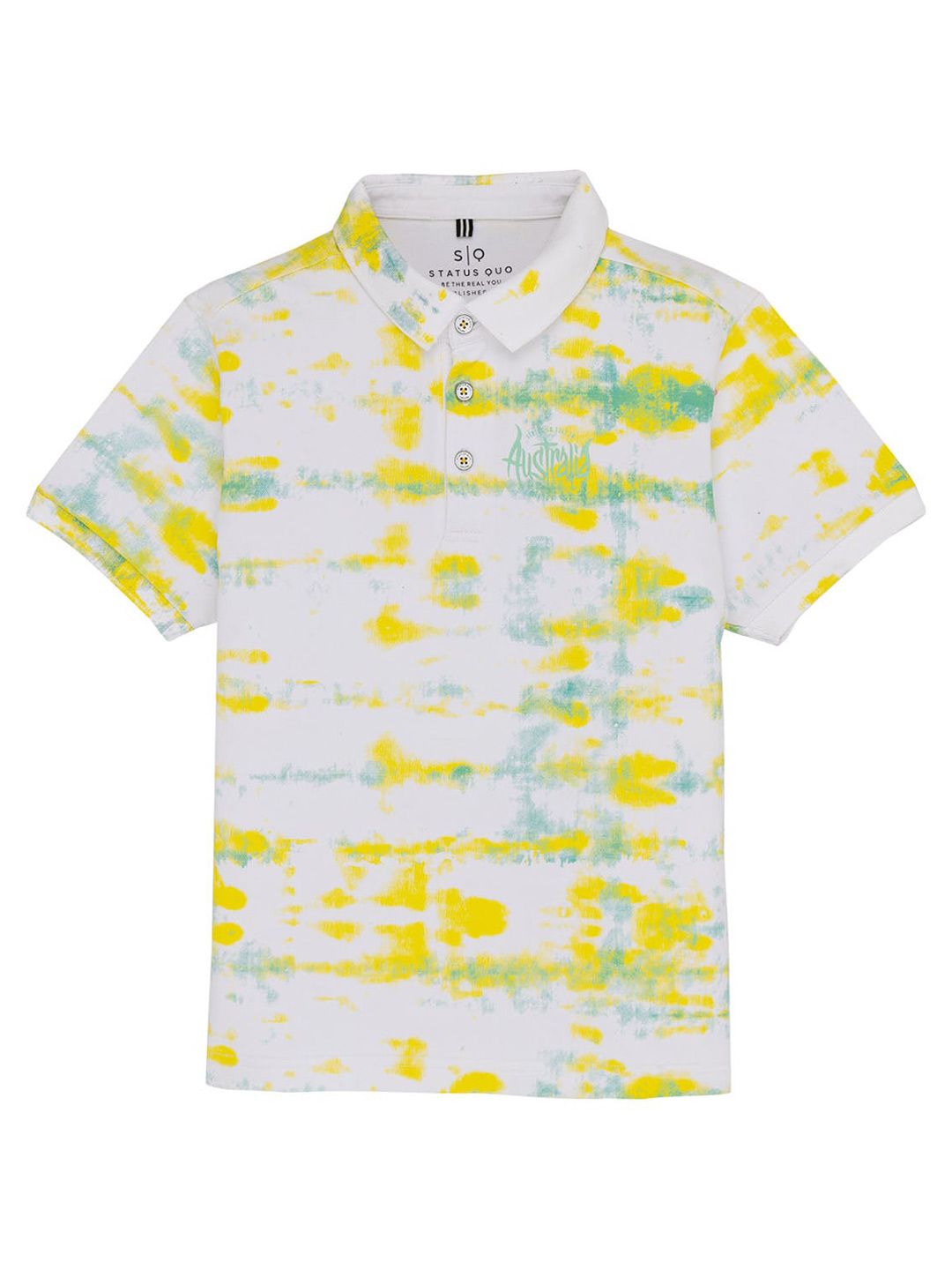 Status Quo Boys Abstract Printed Polo Collar Cotton T-shirt-picture-42