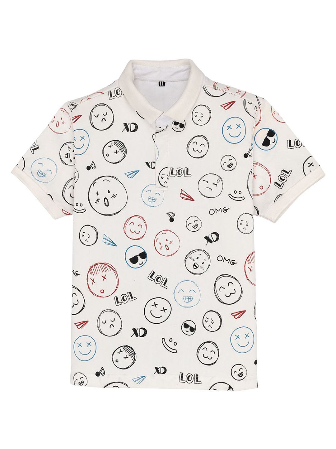 Status Quo Boys Conversational Printed Polo Collar Cotton T-shirt-picture-28