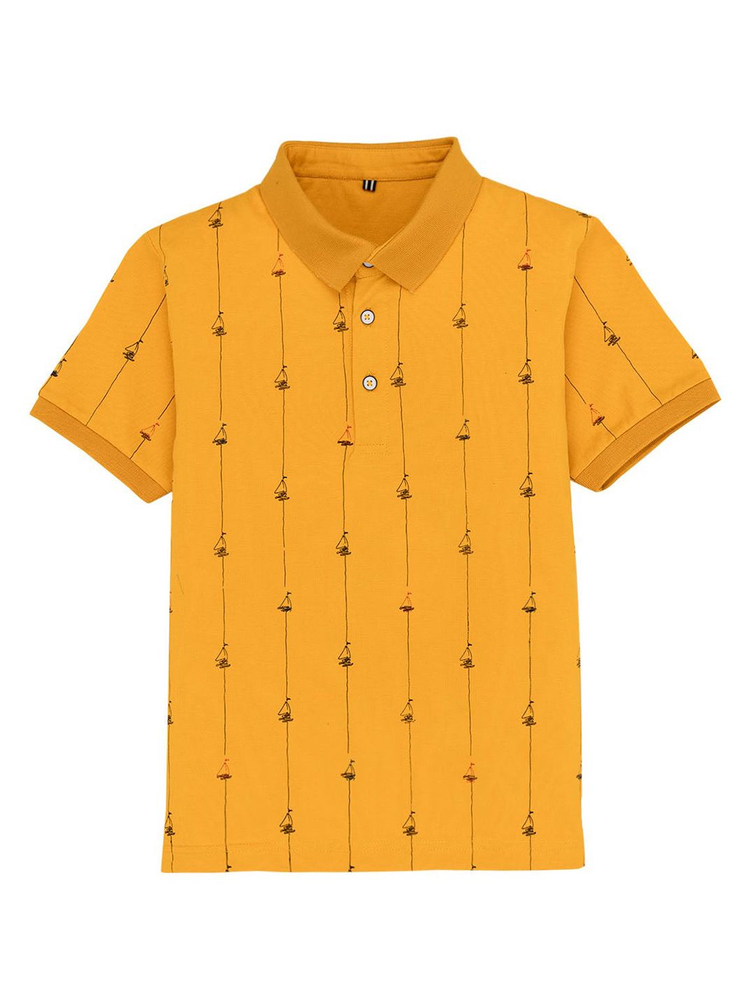 Status Quo Boys Conversational Printed Polo Collar Cotton T-shirt-picture-55